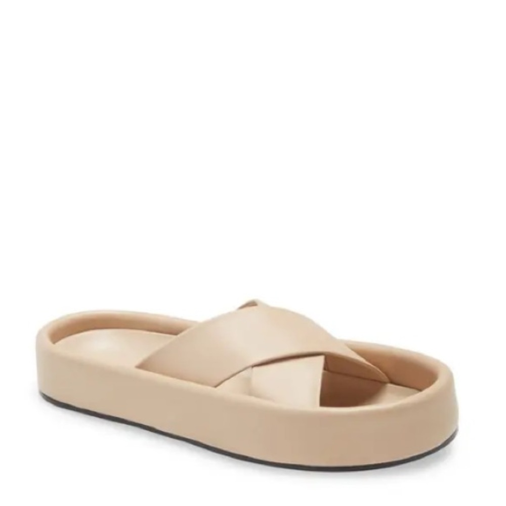 FRAME Le Laurel Slide Sandals In Oatmeal EU38